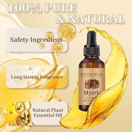 Wuvezrub Myrrhe Ätherisches Öl 30 ml – 100% reines und natürliches Öl für Aromatherapie-Diffuser – 1 Fl Oz/Myrrhe