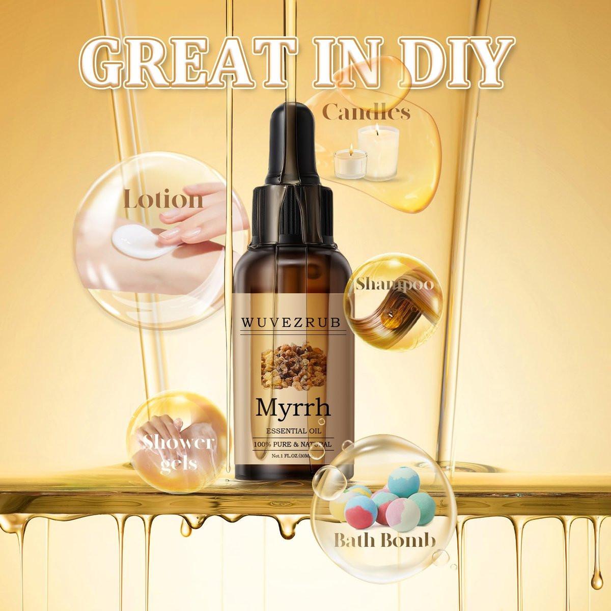 Wuvezrub Myrrhe Ätherisches Öl 30 ml – 100% reines und natürliches Öl für Aromatherapie-Diffuser – 1 Fl Oz/Myrrhe