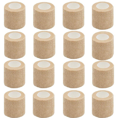 Clooflar 16er-Pack Selbstklebende elastische Bandage, 2" x 5 Yards, Beige, für Sport, Handgelenk, Knöchel und Tiere, Griffband