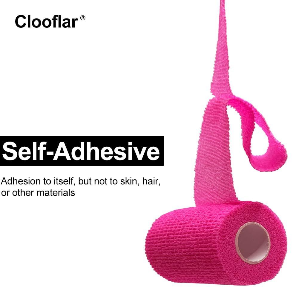 Clooflar 12er-Pack Selbstklebende Bandage, 3" x 5 Yards, Schwarz, Elastische Kohäsionsbandage für Sport, Handgelenk, Knöchel, Tierpflege, Griffband
