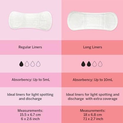 Pixie Bio-Baumwoll Slipeinlagen für Frauen - Reguläre, gewickelte Slipeinlagen - Leichte Saugfähigkeit & hauchdünn - Auslaufsicher, hypoallergen & parfümfrei - kompostierbar - 88 Stück