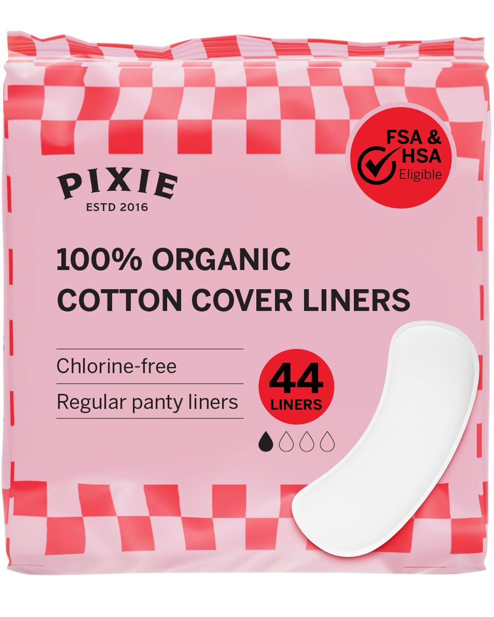Pixie Bio-Baumwoll Slipeinlagen für Frauen – Reguläre, einzeln verpackte Pantyliner – Saugstark & ultra-dünn – Auslaufsicher, hypoallergen & unparfümiert – Kompostierbar – 44 Stück