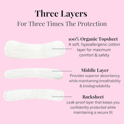 Pixie Bio-Baumwoll Slipeinlagen für Frauen – Reguläre, einzeln verpackte Pantyliner – Saugstark & ultra-dünn – Auslaufsicher, hypoallergen & unparfümiert – Kompostierbar – 44 Stück