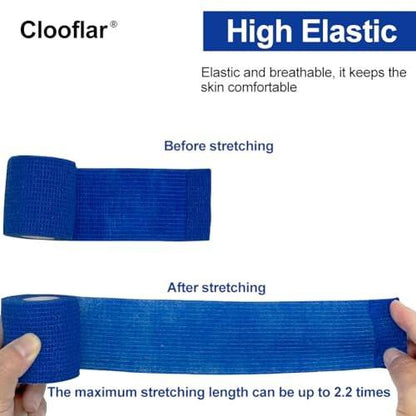 Clooflar 16er Pack Selbstklebende Bandage, 1" x 5 Yards, Mehrfarbig, Elastische Kohäsivbandage für Sport, Handgelenk, Knöchel, Tierpflege, Grifftape