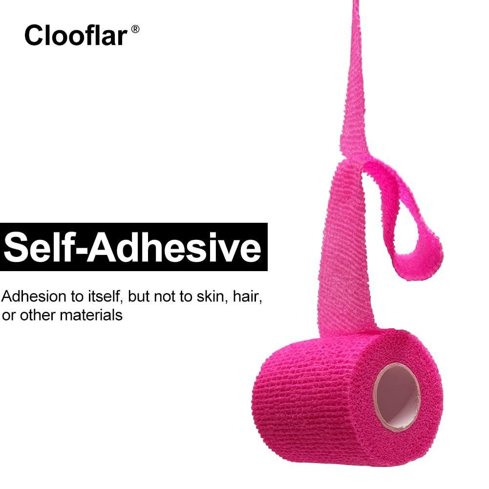 Clooflar 16er Pack Selbstklebende Bandage, 1" x 5 Yards, Mehrfarbig, Elastische Kohäsivbandage für Sport, Handgelenk, Knöchel, Tierpflege, Grifftape
