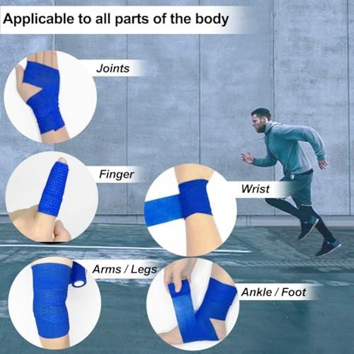 Clooflar 16er Pack Selbstklebende Bandage, 1" x 5 Yards, Mehrfarbig, Elastische Kohäsivbandage für Sport, Handgelenk, Knöchel, Tierpflege, Grifftape