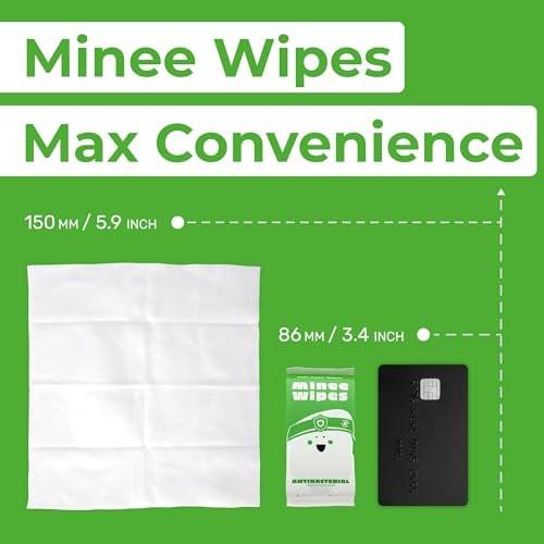 Impossibly Compact Travel Antibacterial Wipes Hand Sanitizer - 99% Wasser und Aloe - Sicher für empfindliche Haut & hypoallergene Handtücher - Reiseutensilien für Erwachsene & Kinder, 10er Pack insgesamt 60 Tücher
