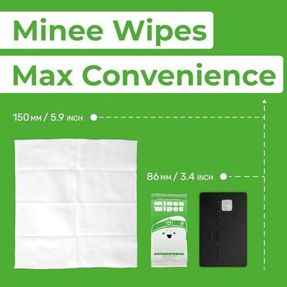 Impossibly Compact Travel Antibacterial Wipes Hand Sanitizer - 99% Wasser und Aloe - Sicher für empfindliche Haut & hypoallergene Handtücher - Reiseutensilien für Erwachsene & Kinder, 10er Pack insgesamt 60 Tücher