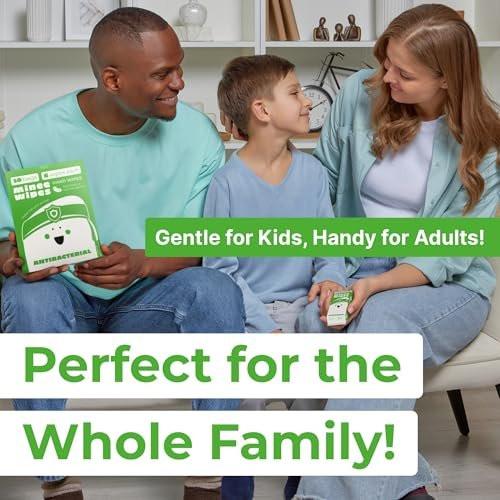 Impossibly Compact Travel Antibacterial Wipes Hand Sanitizer - 99% Wasser und Aloe - Sicher für empfindliche Haut & hypoallergene Handtücher - Reiseutensilien für Erwachsene & Kinder, 10er Pack insgesamt 60 Tücher