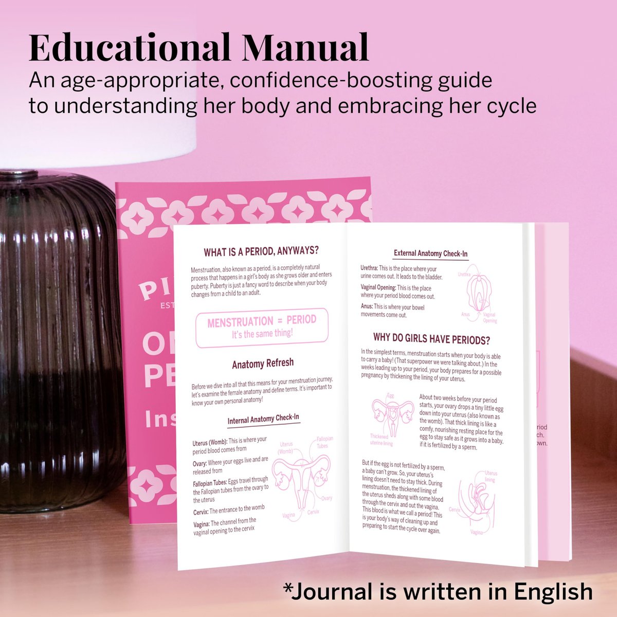 Pixie Erstes Perioden-Set für Mädchen 9-12 – Beste Bio-Baumwoll-Teen Binden mit Flügeln – Perioden-Tracking-Armband & diskrete Umhängetasche – Tween-Starterkit & Hygiene-Essentials für unterwegs