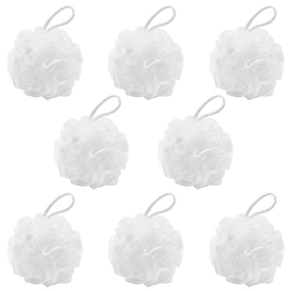 8er-Pack Kleine Loofah Reiseschwämme 35g/Stück Duschpuff Mesh Pouf Peeling Badeschwämme - Weiß