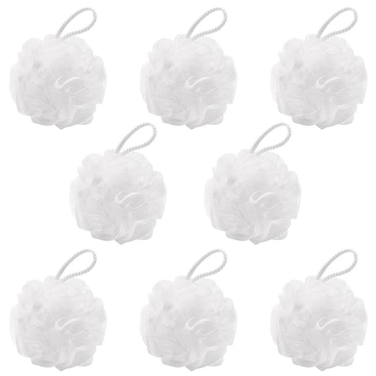 8er-Pack Kleine Loofah Reiseschwämme 35g/Stück Duschpuff Mesh Pouf Peeling Badeschwämme - Weiß