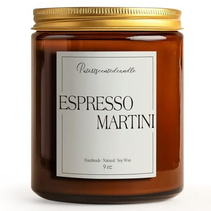 Putart Espresso Martini Duftkerze – 9oz Sojawachs-Kaffeekerze mit ätherischen Ölen für Aromatherapie, Stressabbau & Meditation – Geschenkidee für Männer & Frauen