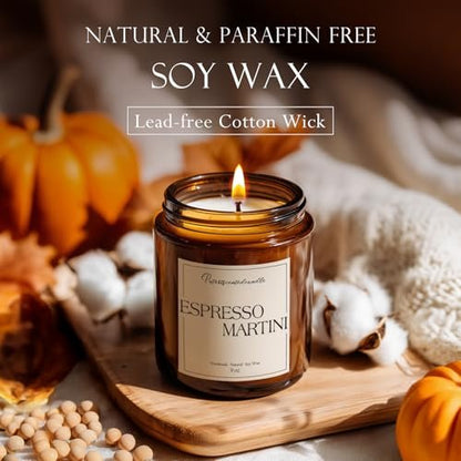 Putart Espresso Martini Duftkerze – 9oz Sojawachs-Kaffeekerze mit ätherischen Ölen für Aromatherapie, Stressabbau & Meditation – Geschenkidee für Männer & Frauen