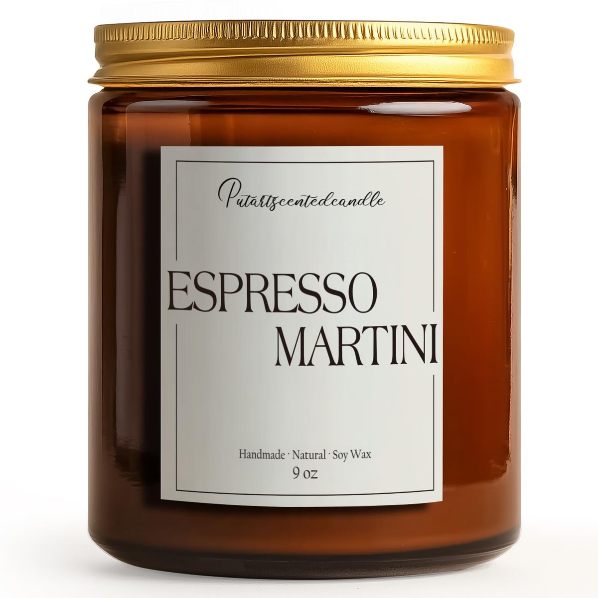 Putart Espresso Martini Duftkerze – 9oz Sojawachs-Kaffeekerze mit ätherischen Ölen für Aromatherapie, Stressabbau & Meditation – Geschenkidee für Männer & Frauen