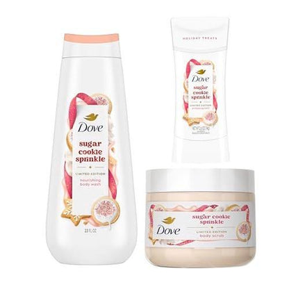 Dove Limited Edition Holiday Treats Mixed 3 Count Sugar Cookie Sprinkles – Geschenkset für hydratisierte & weiche Haut