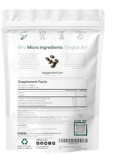 Tongkat Ali+ für Männer mit Maca, Shilajit & Ashwagandha | 240 Weichkapseln mit MCT-Öl für bessere Aufnahme | Höchste Stärke Eurycoma Longifolia Extrakt (Longjack) | Nicht-GVO, Glutenfrei