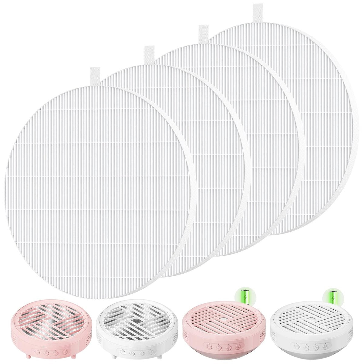 4er-Pack HPro Nailstaubabsaugung Ersatzfilter, Kompatibel mit MelodySusie Nailstaubabsauger Modellen HPro/SProR, Filtert 99% des Nailstaubs, Wiederverwendbar & Leicht zu Reinigen, Weiß