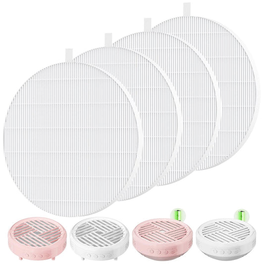 4er-Pack HPro Nailstaubabsaugung Ersatzfilter, Kompatibel mit MelodySusie Nailstaubabsauger Modellen HPro/SProR, Filtert 99% des Nailstaubs, Wiederverwendbar & Leicht zu Reinigen, Weiß