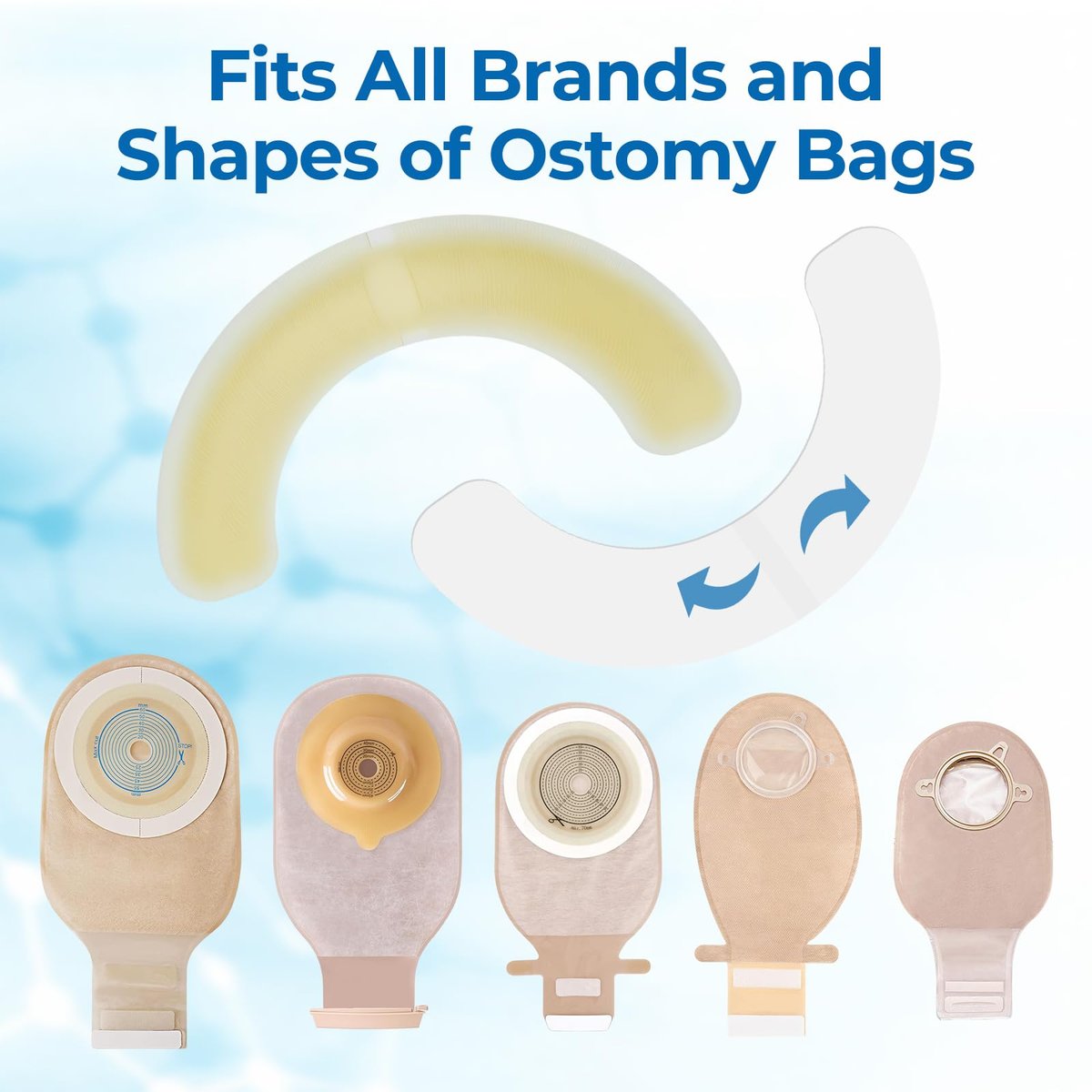Sunliech 20 Stück Elastische Ostomy Barrier Strips, Medizinische Hydrokolloid-Ostomy-Versorgung, Hautklebendes Ostomy-Barrier-Tape, Wasserdicht gegen Leckagen für Ostomy-Beutel, Colostomie- und Ileostomie-Zubehör
