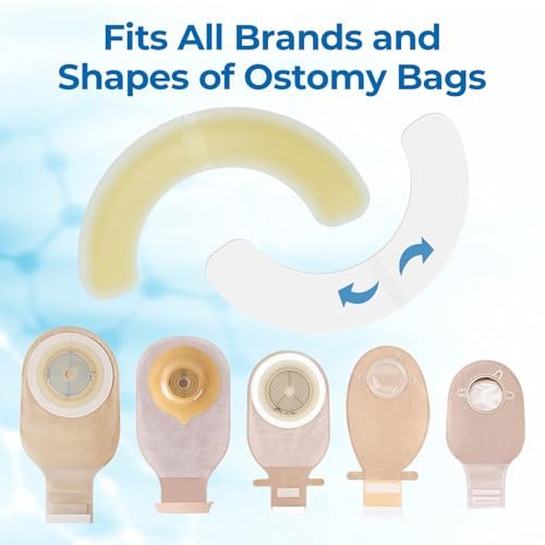 Sunliech 20 Stück Elastische Ostomy Barrier Strips, Medizinische Hydrokolloid-Ostomy-Versorgung, Hautklebendes Ostomy-Barrier-Tape, Wasserdicht gegen Leckagen für Ostomy-Beutel, Colostomie- und Ileostomie-Zubehör