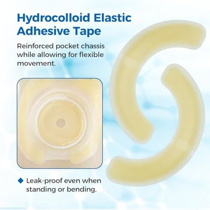 Sunliech 20 Stück Elastische Ostomy Barrier Strips, Medizinische Hydrokolloid-Ostomy-Versorgung, Hautklebendes Ostomy-Barrier-Tape, Wasserdicht gegen Leckagen für Ostomy-Beutel, Colostomie- und Ileostomie-Zubehör