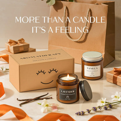 NORVENCE Duftkerzen Geschenkset, Stressabbau Kerzen für Zuhause, Premium Sojakerzen Set, Kerzen für Frauen und Männer, Geburtstags- & Weihnachtsgeschenke (Schwarz & Weiß, 198 g)
