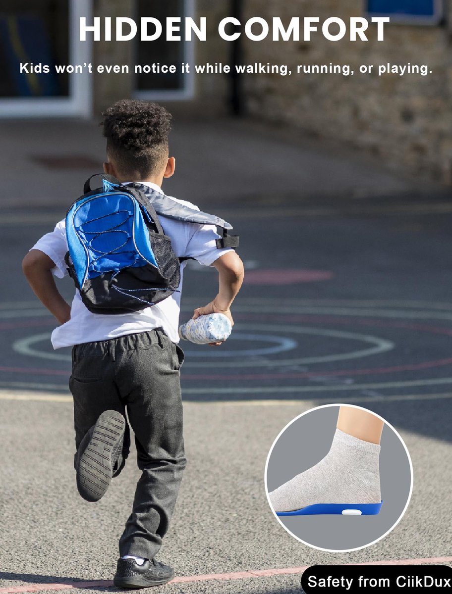 CiikDux AirTag Tracker Schuh-Einlegesohle für Kinder - Versteckter AirTag-Halter Schuh-Einlagen, Cut-to-Fit Bequeme Einlegesohlen für Turnschuhe & Alltagsschuhe (Blau, 175-190 mm Kind 11.5-Kind 13)