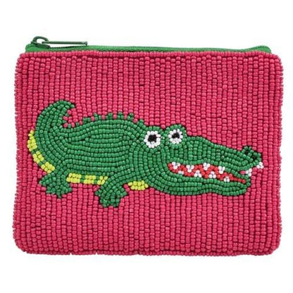 Bamboo Trading Gator Essential Pouch, 4,75 Zoll, Multicolor – Perlenbesetzte Kosmetiktasche