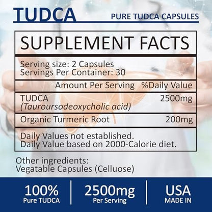 RimTuku 2500 mg TUDCA Nahrungsergänzungsmittel – Gallensalze für Leberentgiftung und Galle-Reinigung, 60 Kapseln