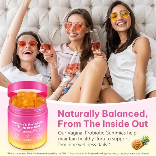 Vawcrn Weibliche Probiotika Gummis – Probiotische Unterstützung, pH-Balance für Frauen, natürlicher Ananasgeschmack, vegan, glutenfrei, 60 Stück