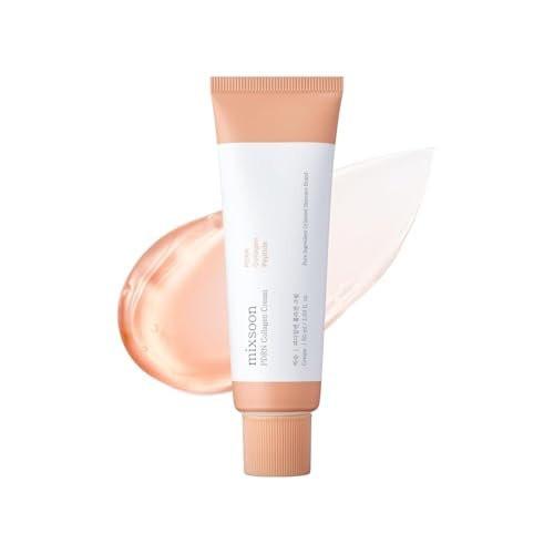 mixsoon PDRN Collagen Cream – Straffende, feuchtigkeitsspendende und revitalisierende leichte Gesichtscreme mit Kollagenpeptiden, nährende Feuchtigkeitscreme für geschmeidige Haut, 50 ml (1,69 fl.oz.) Koreanische Glas-Hautpflege