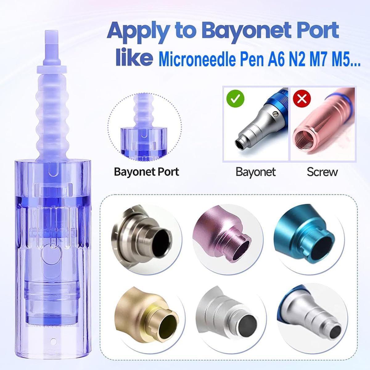 HOKYNATI Microneedling Pen Cartridges 36 Pin Bayonet Nadeln 0,3mm 10er Pack Kompatibel mit Dr Pen A6 N2 M5 M7