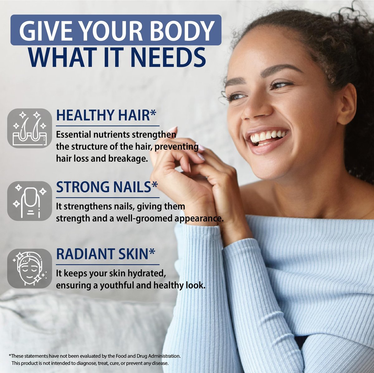 StrongVit Biotin 10000mcg mit Hyaluronsäure, Keratin & Kollagen – Haarwachstum für Frauen & Männer – 60 Kapseln