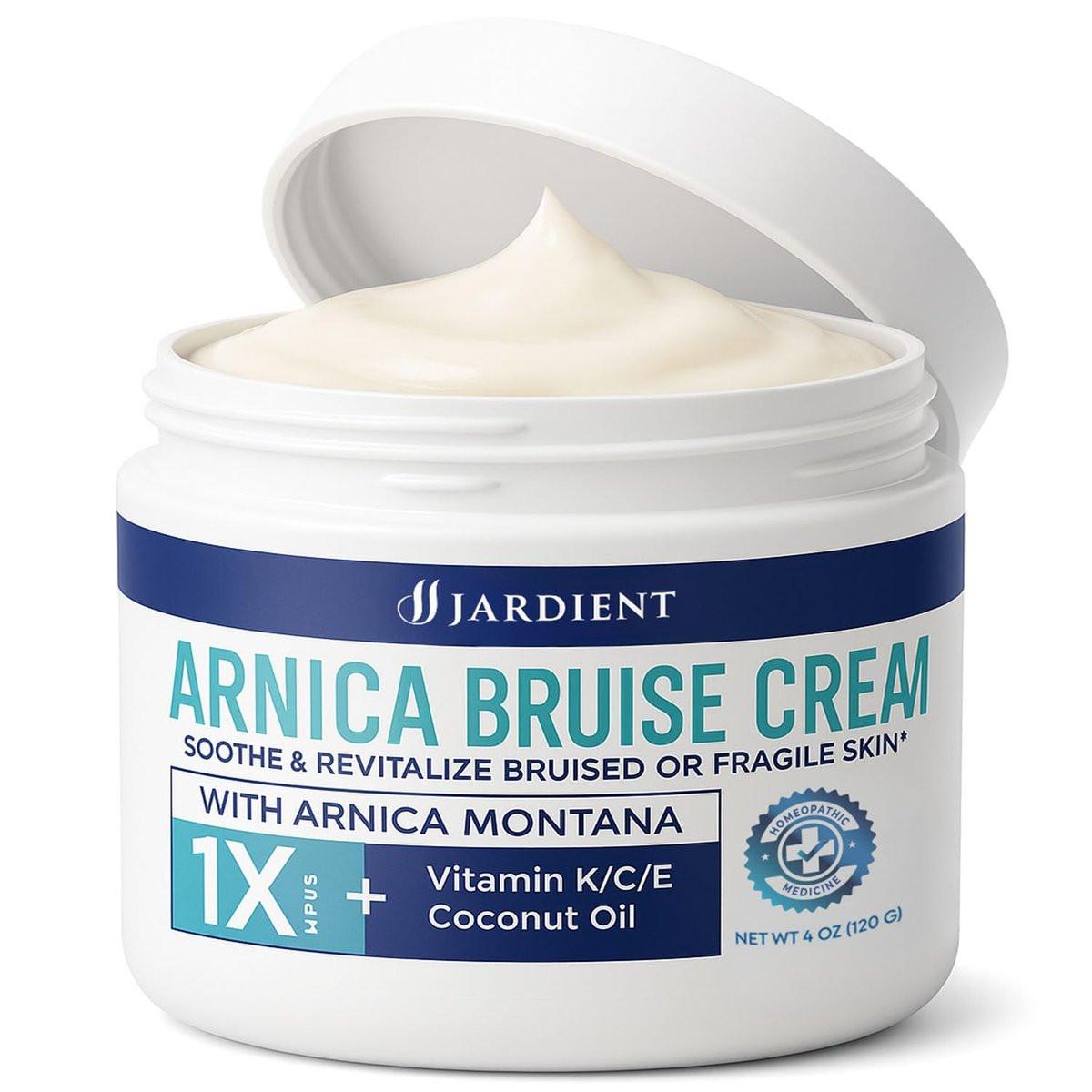 Arnica Bruise Cream Extra-Stärke: Schnell wirkend bei Blutergüssen & Schwellungen auf dünner Haut – Fortschrittliche Formel mit Arnika Montana, Vitamin K, C & E – Beruhigend & feuchtigkeitsspendend für Gesicht und Körper (118 ml)