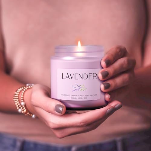 Waxcanpy Lavendel Kerze, Sojakerzen für Frauen, Sojakerzen für Zuhause Duftend, 2er-Pack Aromatherapie Kerzen Geschenkset zum Entspannen, Stressabbau & Wohndekoration