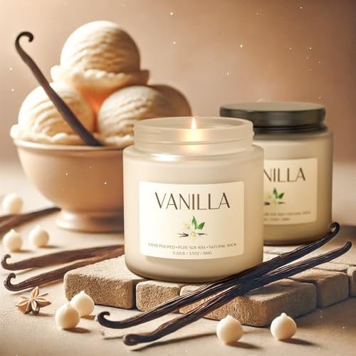 Waxcanpy Vanillekerze, Sojakerzen für Frauen, Duftkerzen für Zuhause, 2er-Pack Aromatherapie-Geschenkset zur Entspannung, Stressabbau & Wohndekoration