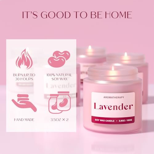Waxcanpy Duftkerzen für Frauen – 2er-Pack Sojakerzen mit Lavendel & Vanille für Entspannung und Wohlbefinden