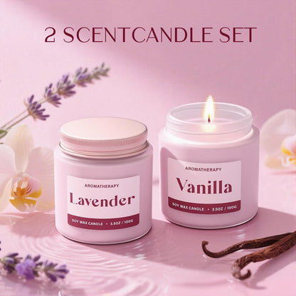 Waxcanpy Duftkerzen für Frauen – 2er-Pack Sojakerzen mit Lavendel & Vanille für Entspannung und Wohlbefinden