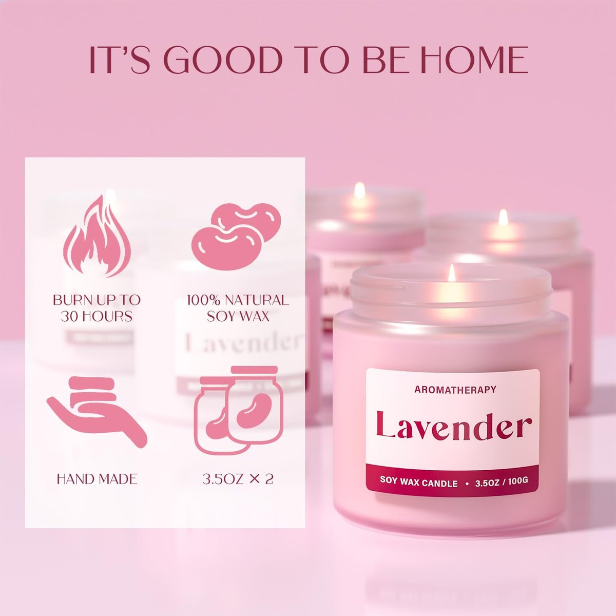 Waxcanpy Duftkerzen für Frauen – 2er-Pack Sojakerzen mit Lavendel & Vanille für Entspannung und Wohlbefinden