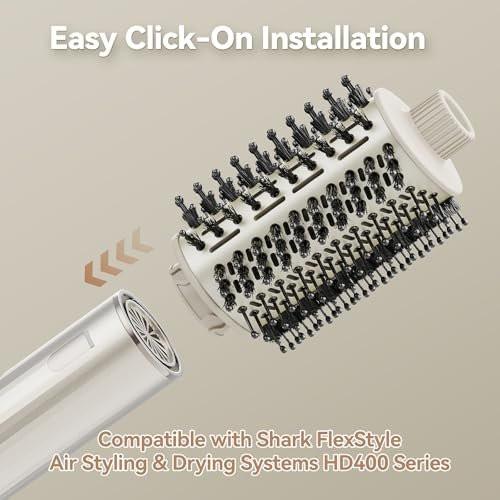 Esctabalt Oval Bürstenaufsatz für Shark Haartrockner – Glättende Föhnbürste für glattes, welliges, lockiges und krauses Haar, kompatibel mit Shark FlexStyle und HD400 Serie