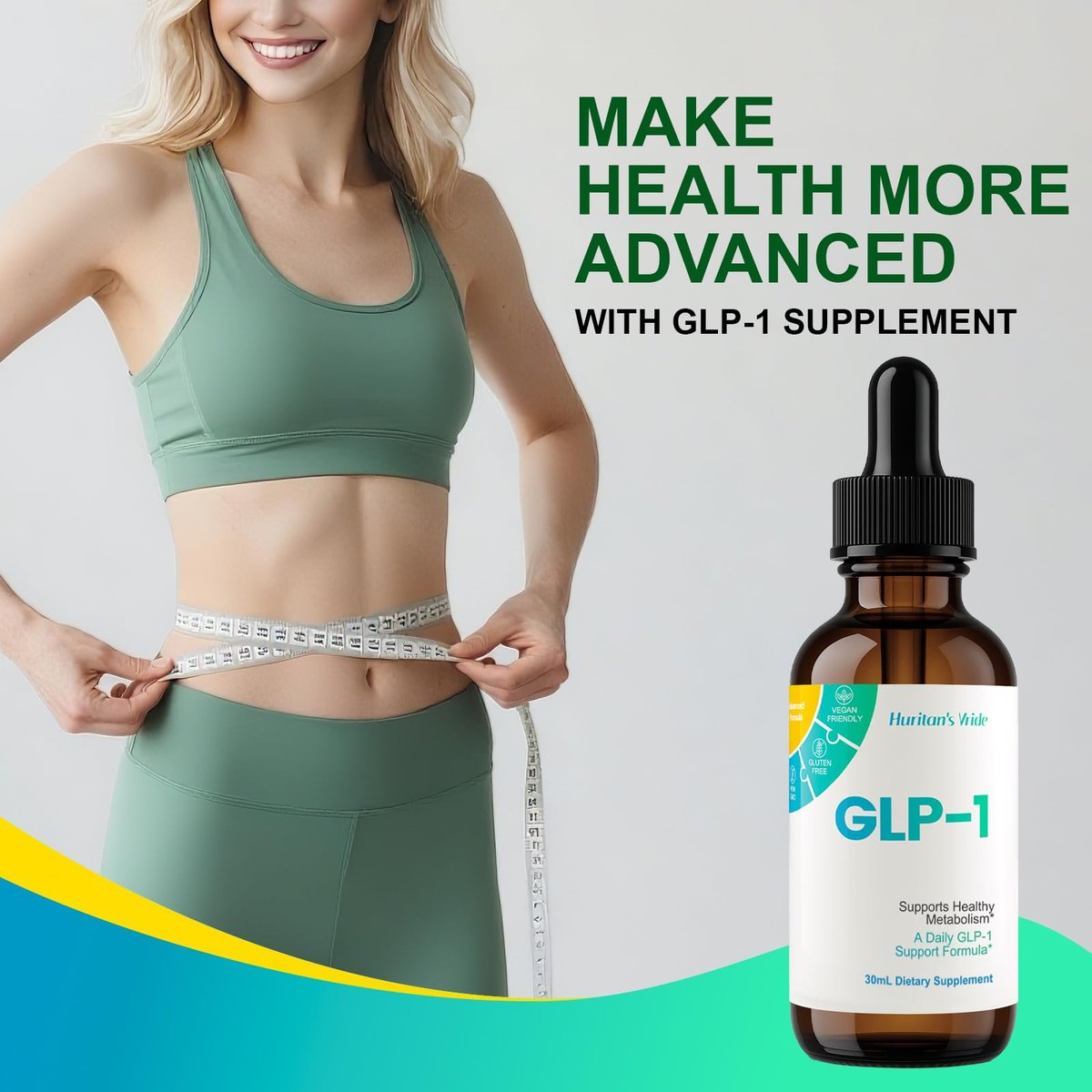 Huritan's Vride GLP-1 Drops für Frauen & Männer – Premium GLP-1 Supplement mit Berberin, Zimt, Grüntee-Extrakt & Bromelain für tägliches Wohlbefinden und GLP-1 Gewichtsverlust Unterstützung – 2er-Pack