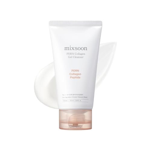 mixsoon PDRN Collagen Gel Cleanser – Tiefenreinigung, leichter täglicher Gel-Reiniger für alle Hauttypen, 100 ml / 3,38 fl.oz. Koreanische Glass Skin Pflege