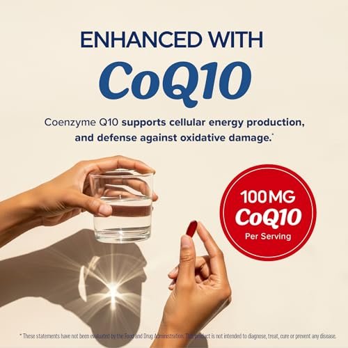 Omega 3 Fischöl + Coenzym Q10 | 1305 mg Omega-3 mit 100 mg CoQ10 für Herzgesundheit, Zellenergie und antioxidative Unterstützung | CoQ10 + Omega-3 Nahrungsergänzung | Non-GMO | 60 Kapseln