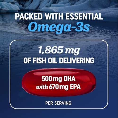 Omega 3 Fischöl + Coenzym Q10 | 1305 mg Omega-3 mit 100 mg CoQ10 für Herzgesundheit, Zellenergie und antioxidative Unterstützung | CoQ10 + Omega-3 Nahrungsergänzung | Non-GMO | 60 Kapseln