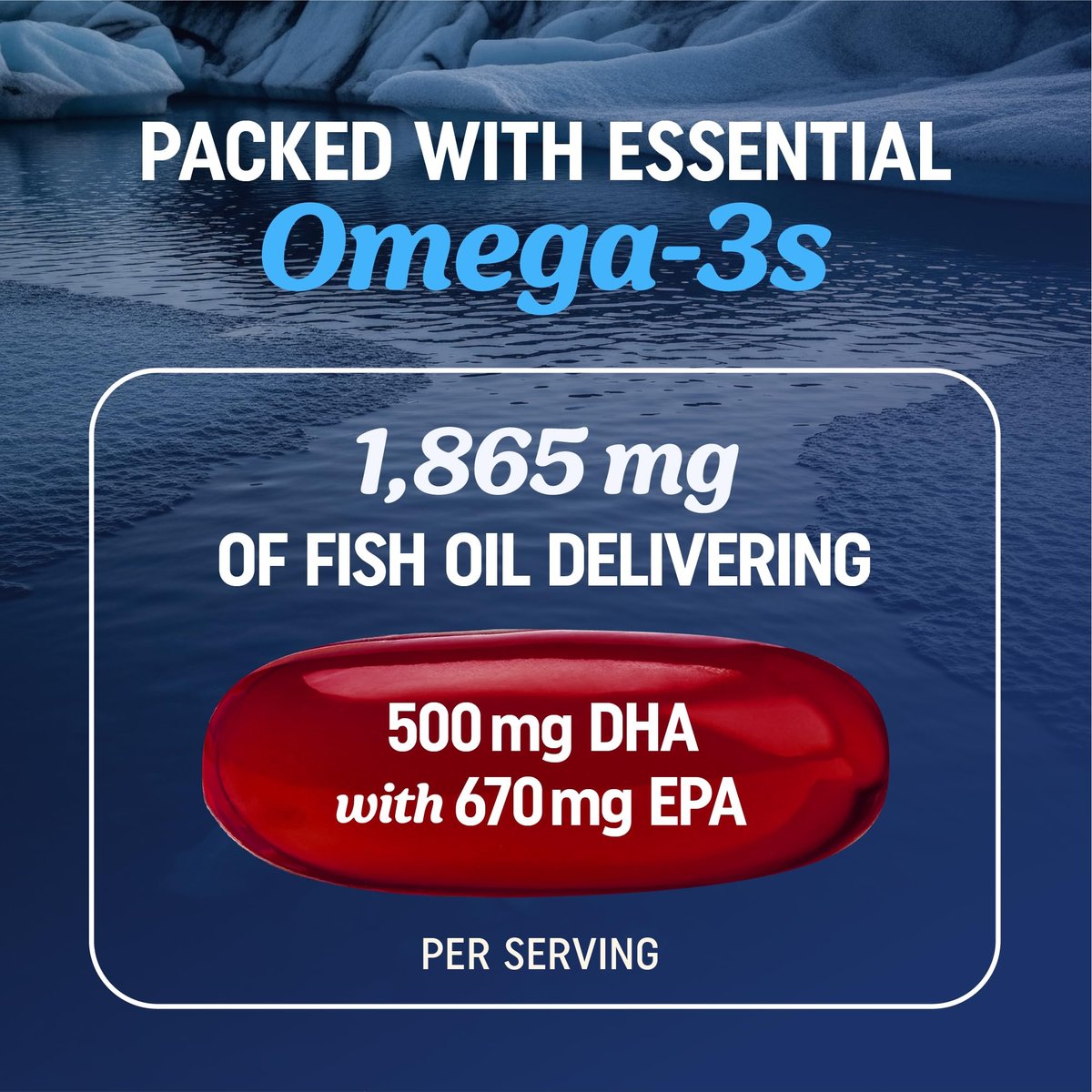 Omega 3 Fischöl + Coenzym Q10 | 1305 mg Omega-3 mit 100 mg CoQ10 für Herzgesundheit, Zellenergie und antioxidative Unterstützung | CoQ10 + Omega-3 Nahrungsergänzung | Non-GMO | 60 Kapseln