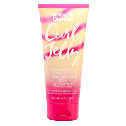Umberto Giannini Curl Jelly Scrunching Jelly Limited Edition Vanille – Veganes & tierversuchsfreies Lockengel für welliges und lockiges Haar, 200 ml