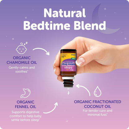 Ddrops Baby Bedtime Drops – Bio Flüssigkeit für abendliche Schlafenszeit-Routinen, 60 Portionen