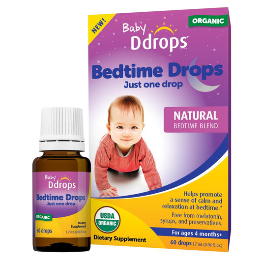 Ddrops Baby Bedtime Drops – Bio Flüssigkeit für abendliche Schlafenszeit-Routinen, 60 Portionen