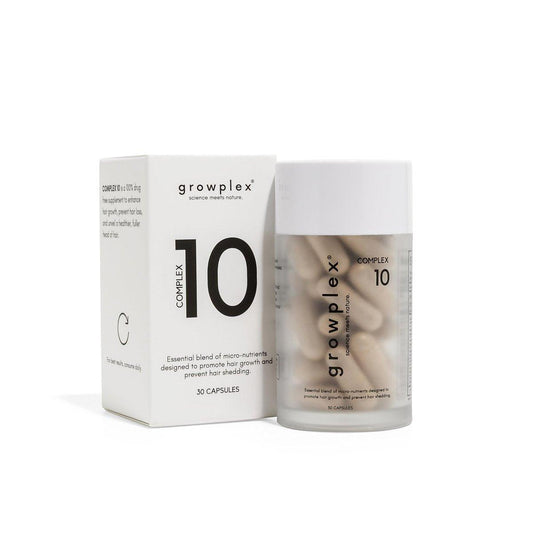 GROWPLEX Complex10 Haarunterstützung Supplement mit Biotin, Kollagen & 10 essentiellen Nährstoffen – Fördert gesundes, kräftiger aussehendes Haar – 30 Kapseln für Männer & Frauen